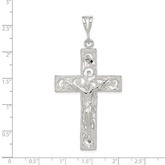 Million Charms 925 Sterling Silver Crucifix Necklace Charm Pendant - Picture 3 of 4
